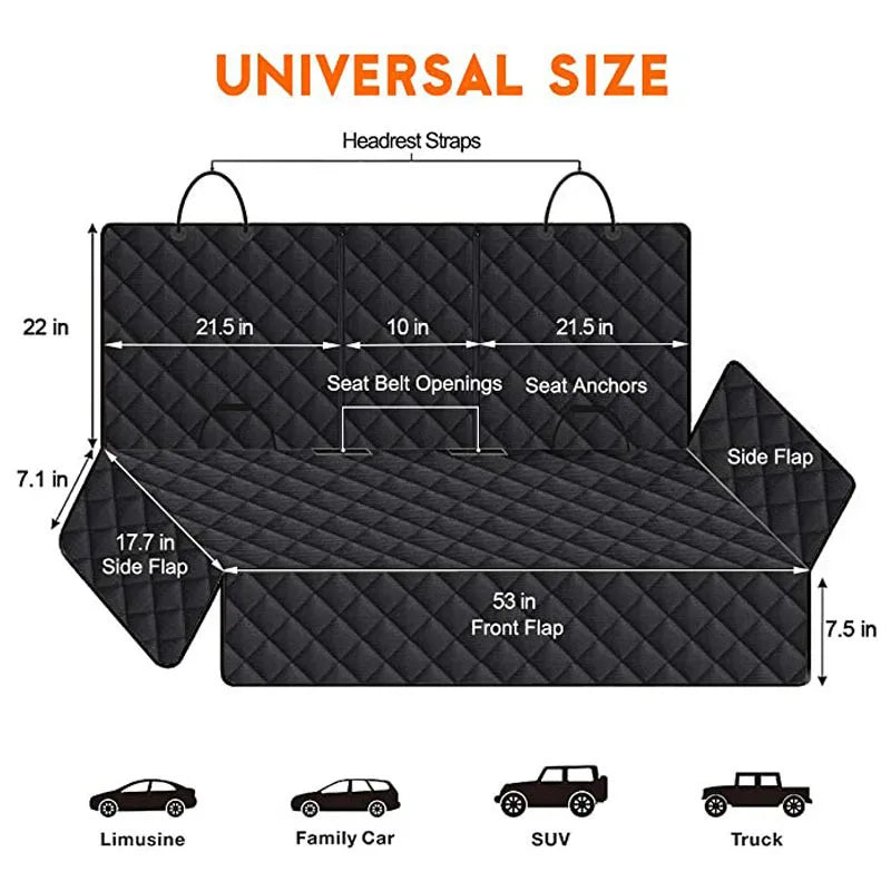 TravelingPaws Waterproof Car Seat Cover – Universal Fit for Dogs & Kids